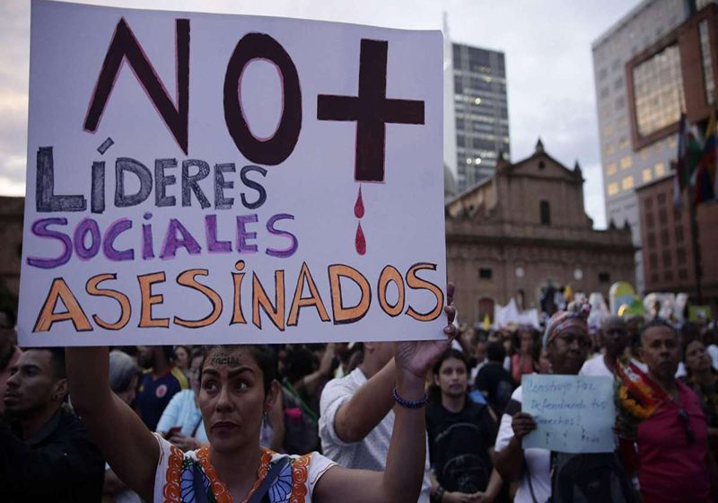  Asesinatos de líderes sociales reflejan deterioro de la seguridad en Colombia
