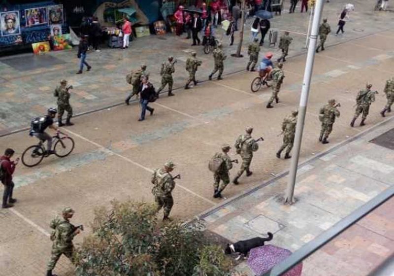  Ejército patrulla calles de Bogotá tres días antes de jornada de protestas