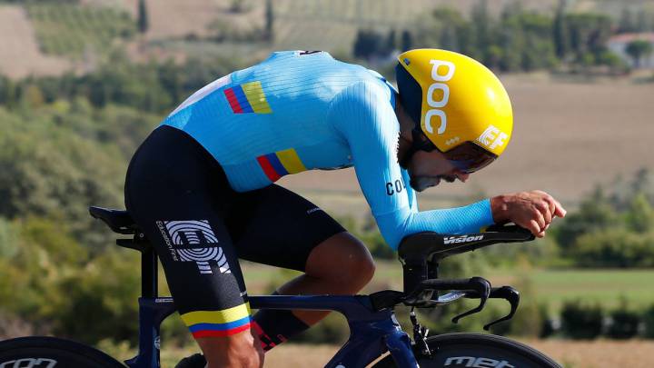  Daniel Martínez, 18° en contrarreloj del Mundial de Ciclismo; Filippo Ganna, campeón