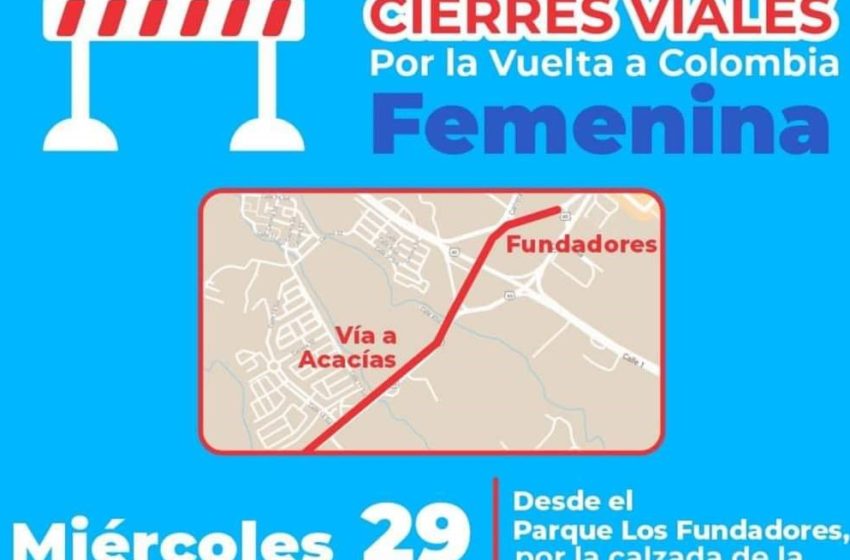  Continuarán cierres viales hoy en Villavicencio