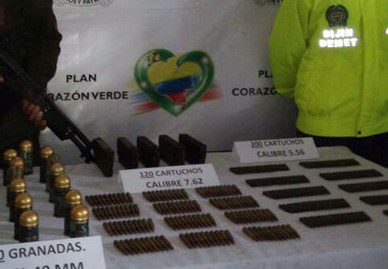  Granadas de fragmentación y 1.680 cartuchos para fusil incautó el ejército en zona rural de Mapiripán