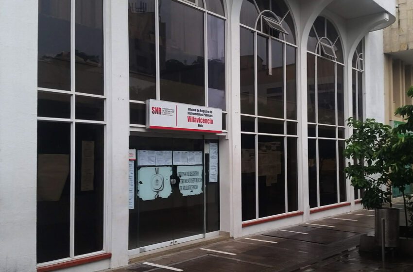  Por medida sanitaria sellada la Oficina de Registro de Instrumentos Públicos de Villavicencio
