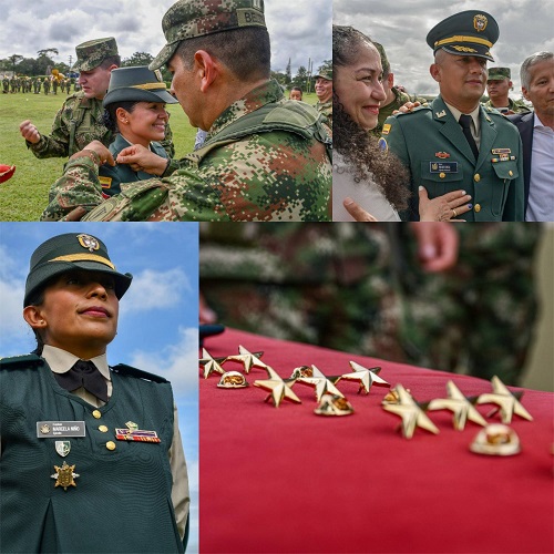  El ejército de Colombia exalta y asciende a oficiales que se han destacado en el Meta