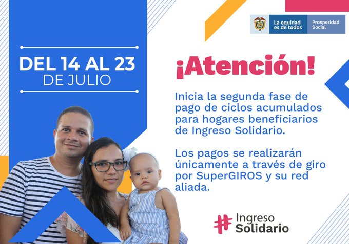  Gobierno iniciará el pago de Ingreso solidario desde hoy y hasta el 24 de julio