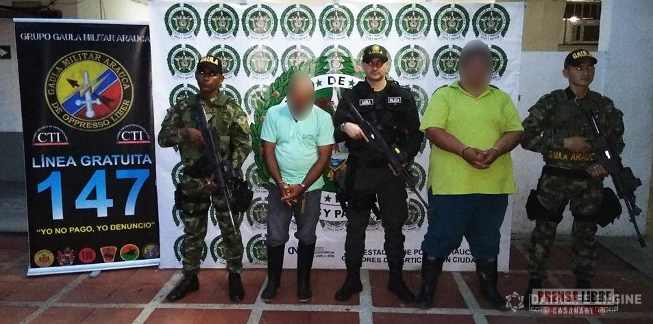  Capturados extorsionistas buscados por la justicia en Casanare y Arauca.