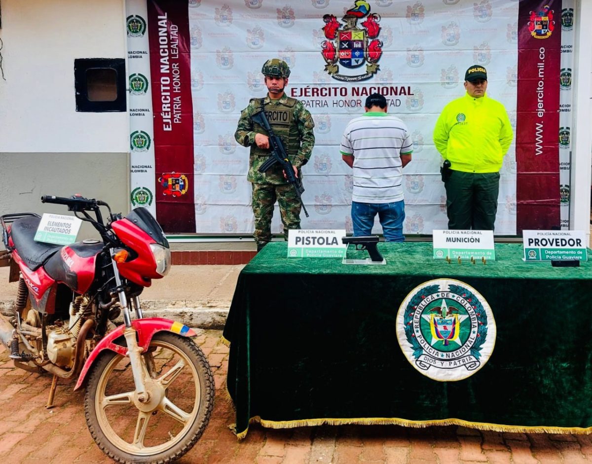  Capturan a hombre con $15 millones y una pistola en Guaviare