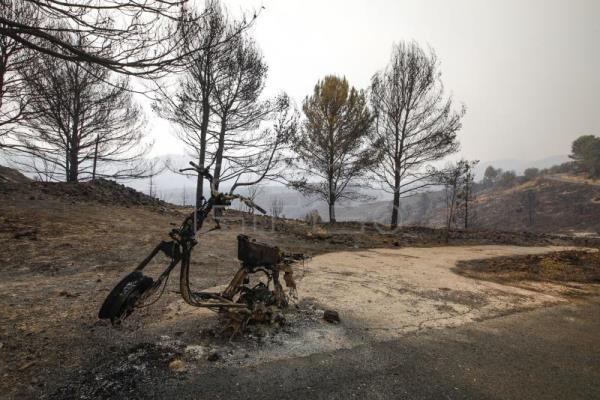 Unos 1.300 evacuados y 8.000 hectáreas quemadas en el noreste de España