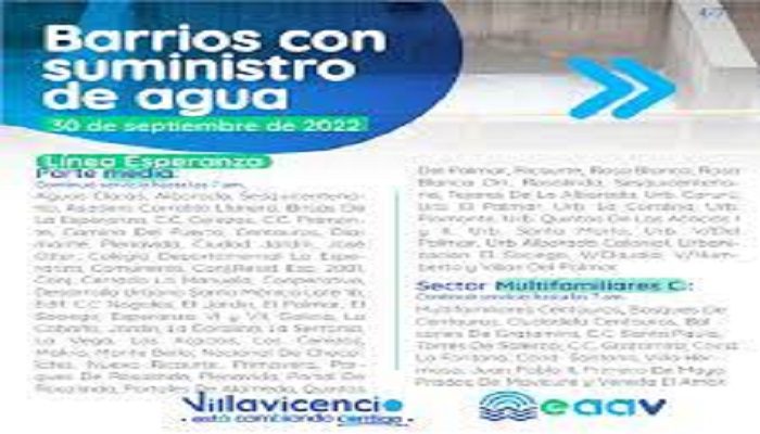  Expectativas por anuncios que vaya a hacer la Ministra de Vivienda Ciudad y Territorio para resolver el problema del agua hoy a Villavicencio