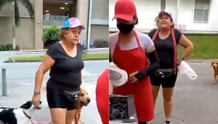  En una asquerosa agresión mujer regó excremento de sus perros a vendedoras de arepas en el Villa María