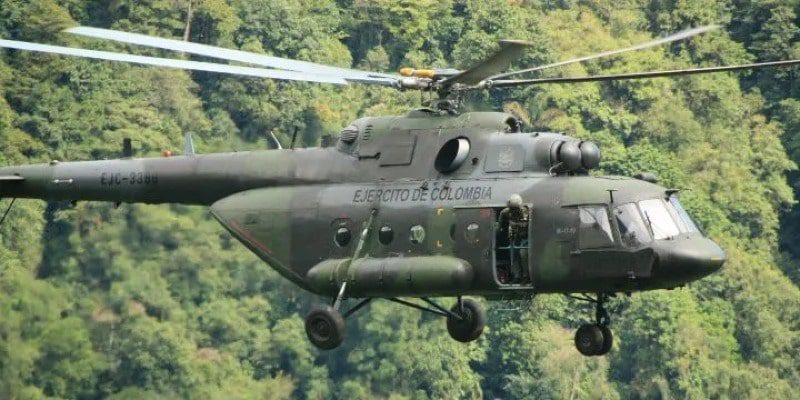  Cayó ametralladora M-60 de helicóptero militar en zona del ELN.