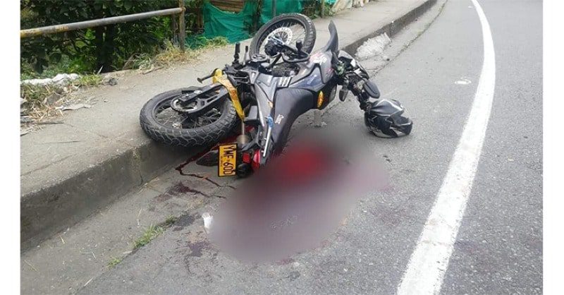  Motociclista salió expulsado y perdió la vida sobre la vía a Porfía en el sector de Serramonte